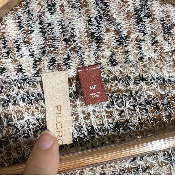 Anthropologie Pilcro Padma Space Dye Neutral Motif Longline Cardigan Sweater - Picture 6 of 13